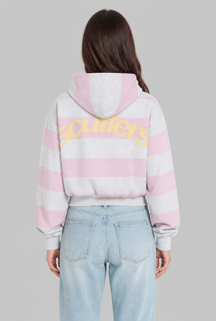 Striped Zip Up Hoodie Audrey Calvero