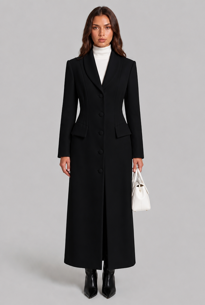 Longline Fitted Coat Audrey Calvero
