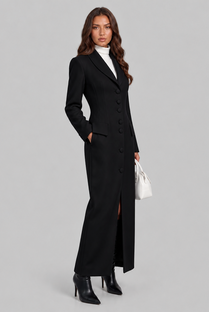 Longline Fitted Coat Audrey Calvero