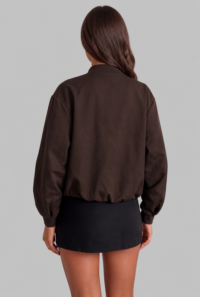 Anna Cropped Bomber Jacket Audrey Calvero