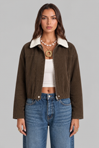 Cropped Jacket with Sherpa Collar Audrey Calvero
