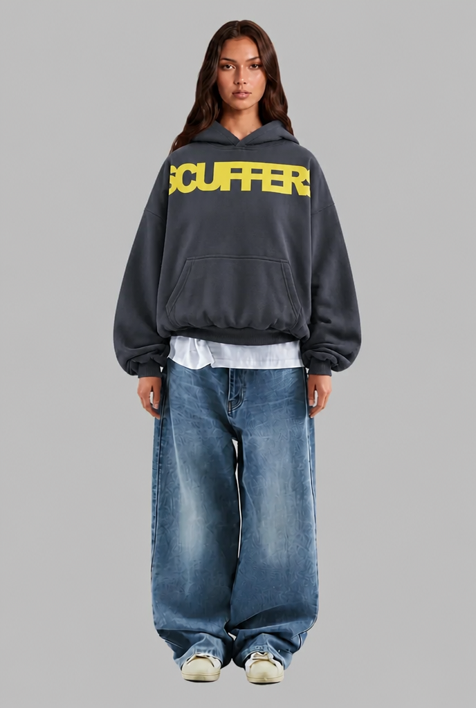 Oversized Washed Logo Hoodie Audrey Calvero