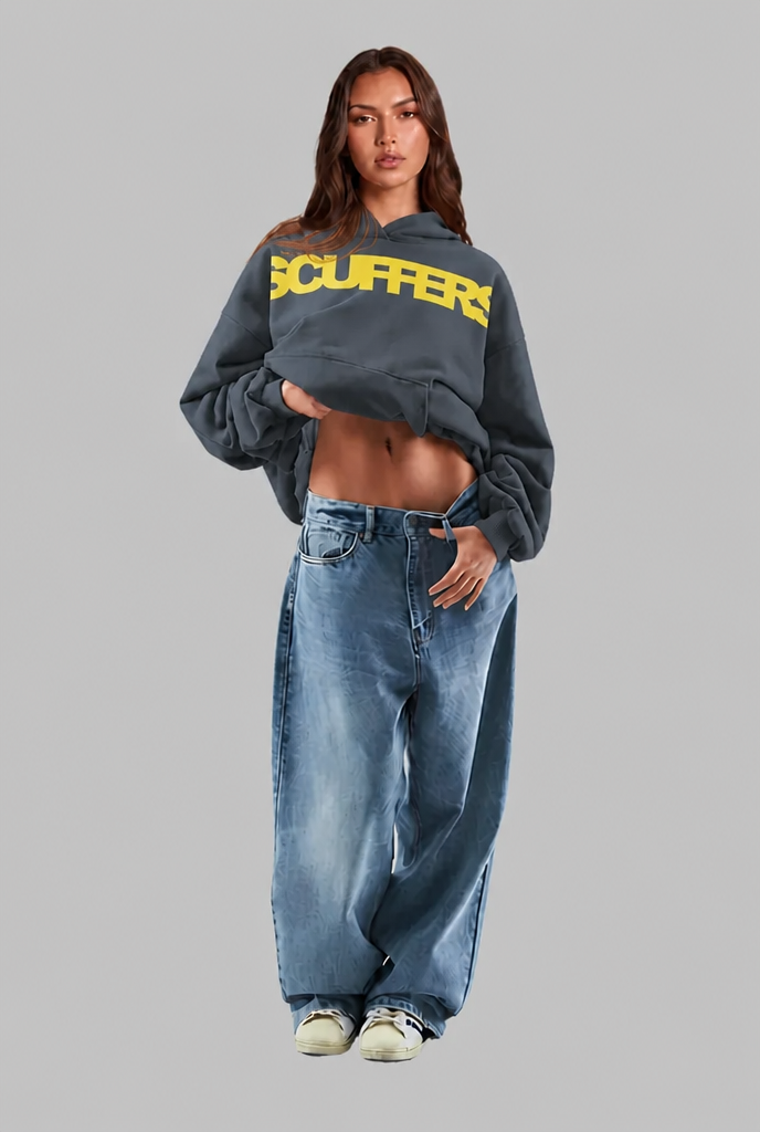 Oversized Washed Logo Hoodie Audrey Calvero