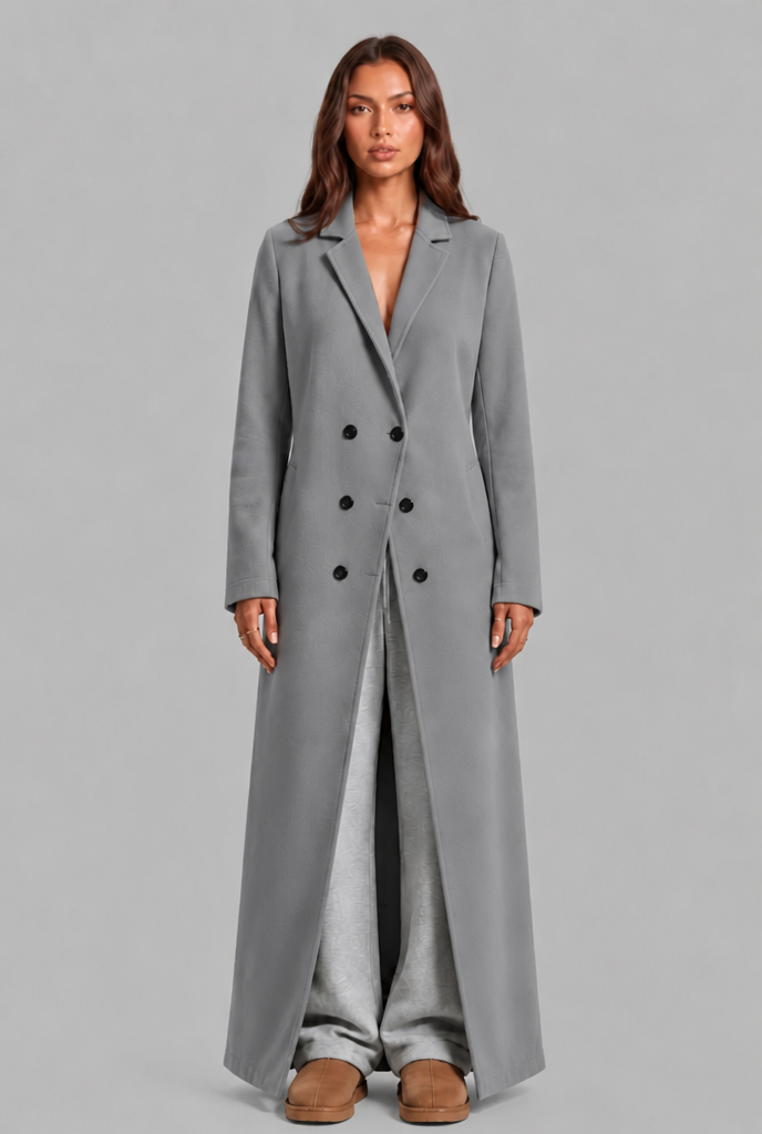 Long Double Breasted Wool Overcoat Audrey Calvero