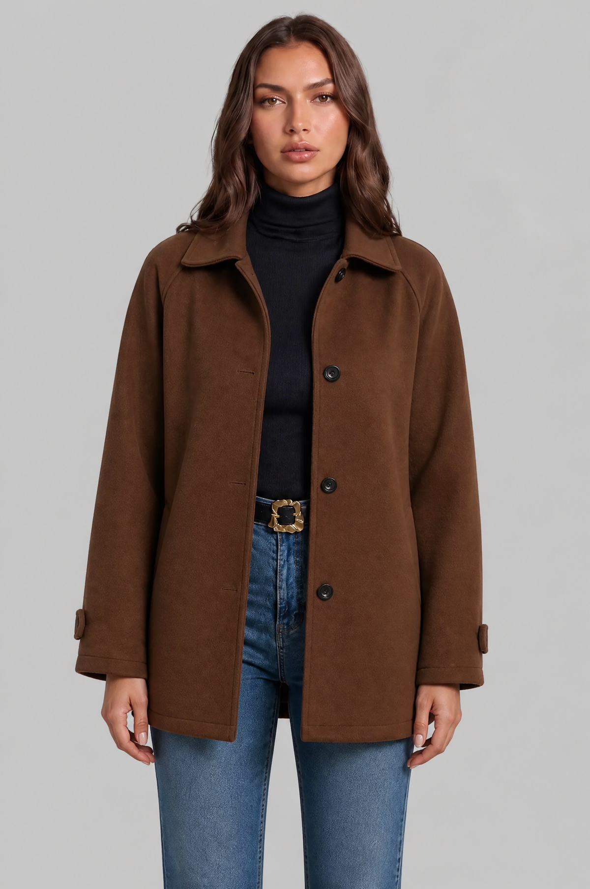 Short Wool Coat with Collar Audrey Calvero