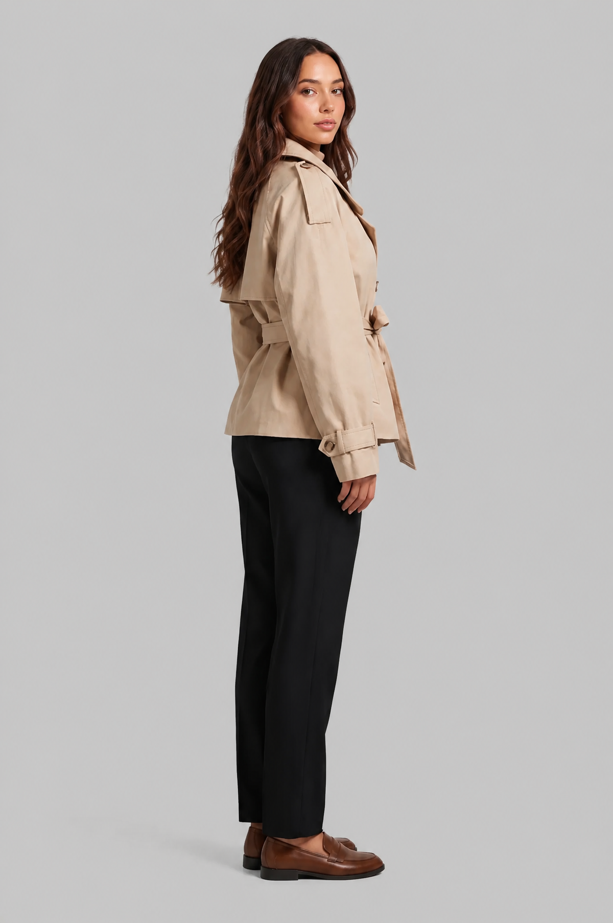 Camille Funnel Neck Trench Coat Audrey Calvero