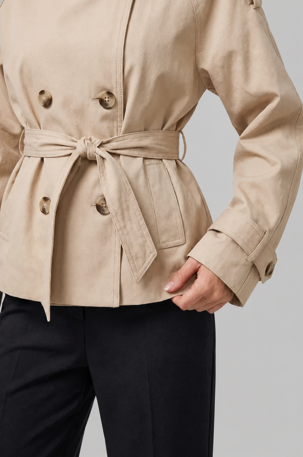 Camille Funnel Neck Trench Coat Audrey Calvero