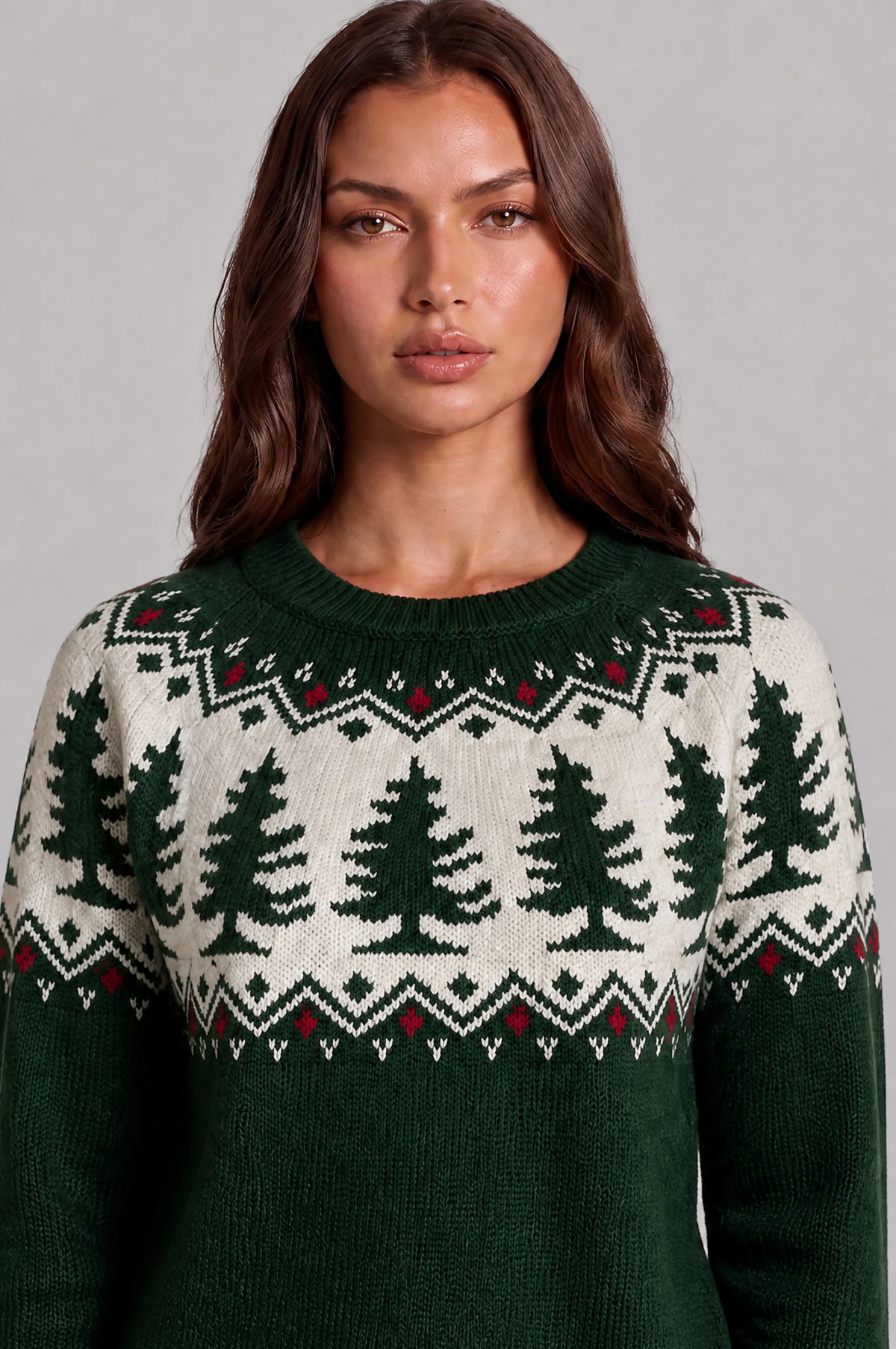 Pine Tree Fair Isle Christmas Jumper Audrey Calvero
