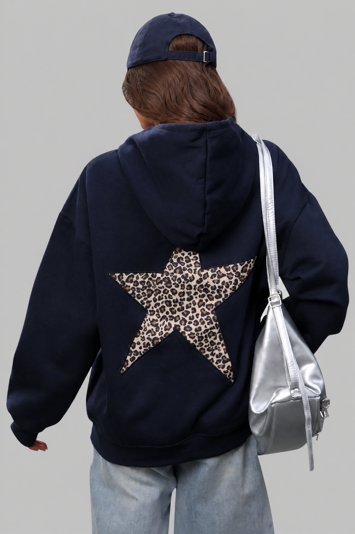 Leopard Star Back Print Hoodie Audrey Calvero