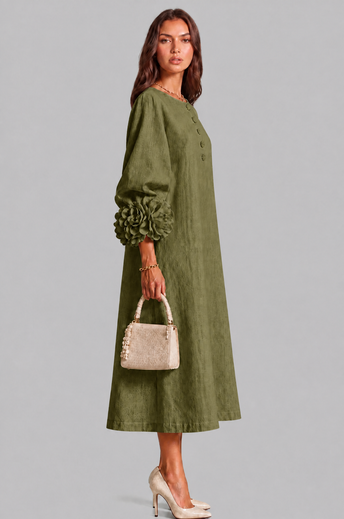 Rose Cuff Midi Dress Audrey Calvero