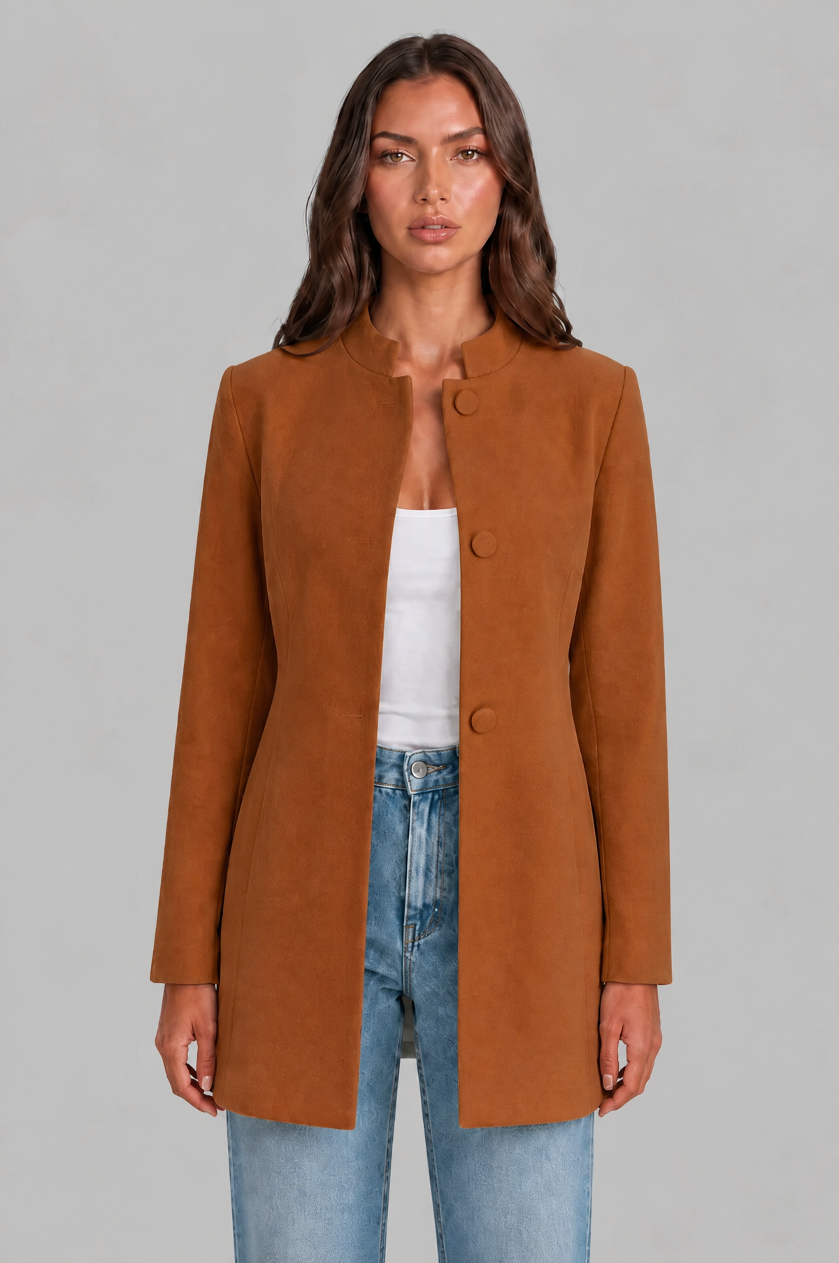 Tailored Coat with Button Front Noor Laurent