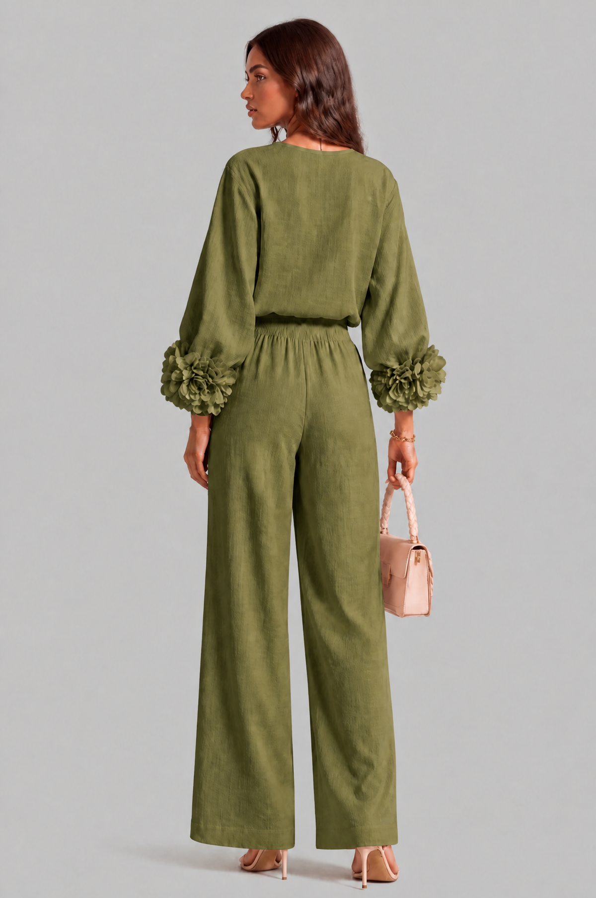 Rose Cuff Wide Leg Co Ord Set Audrey Calvero
