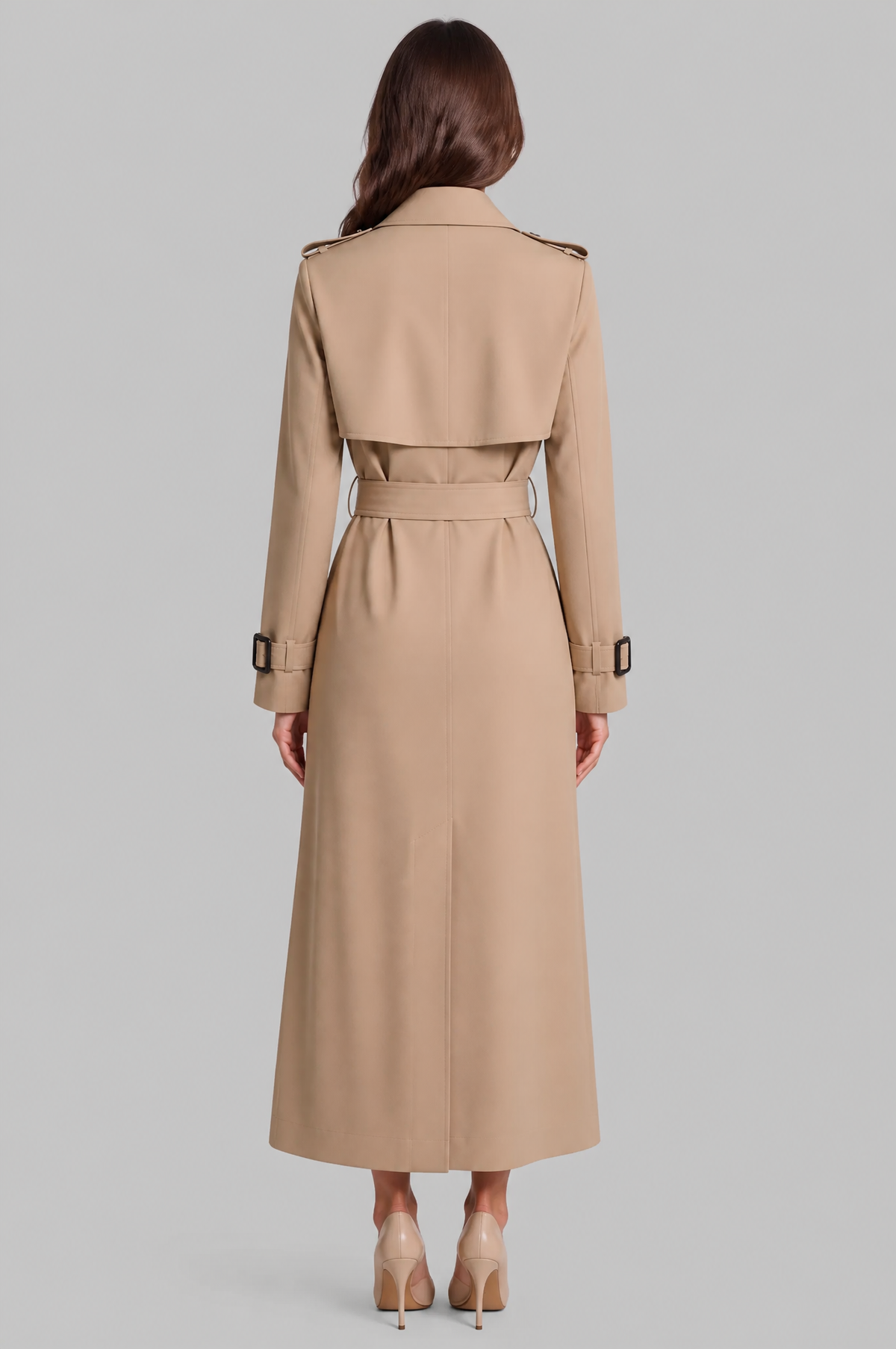Long Double Breasted Trench Coat Audrey Calvero