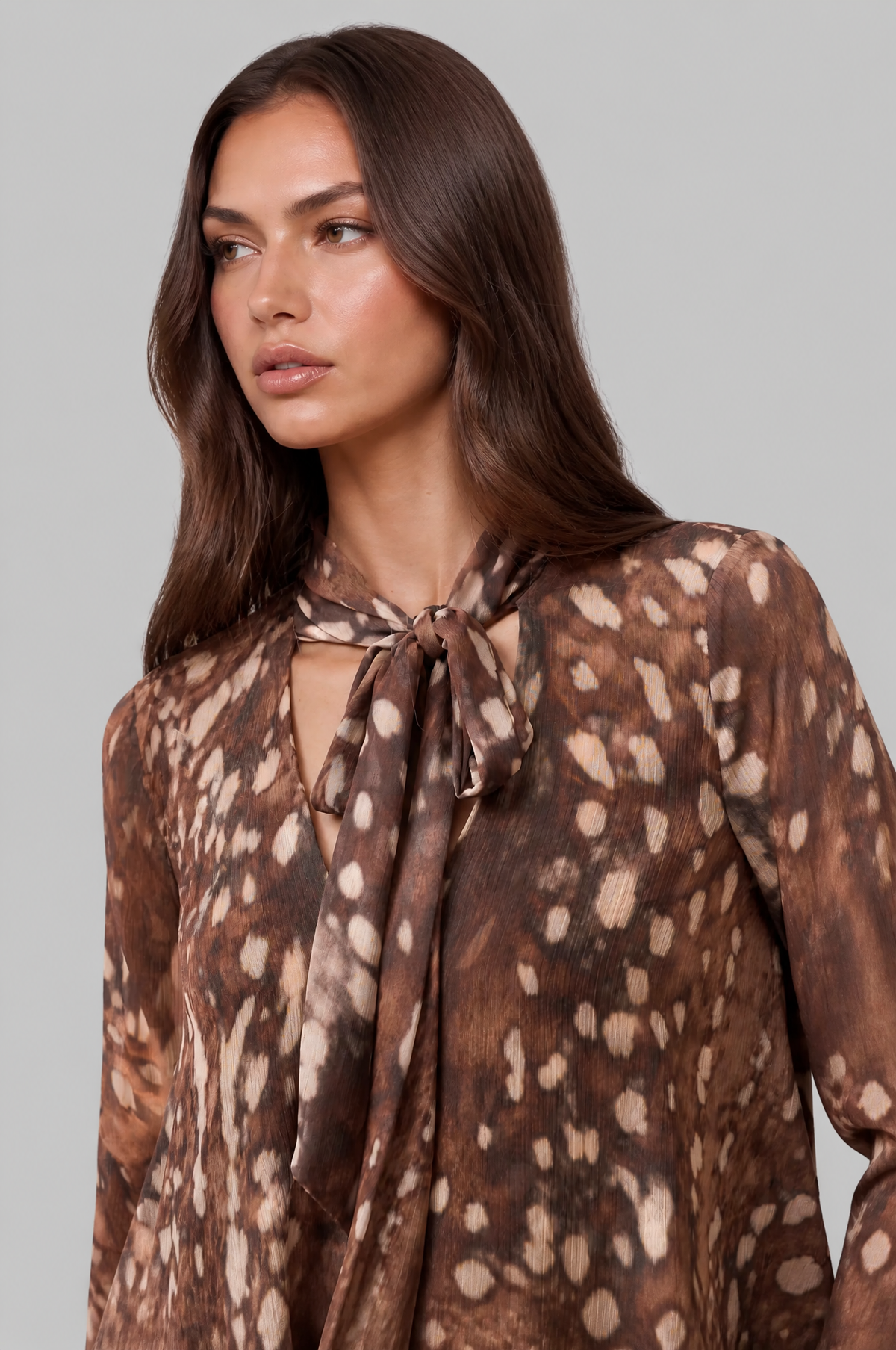 Bambi Neck Blouse with Flared Sleeves Audrey Calvero