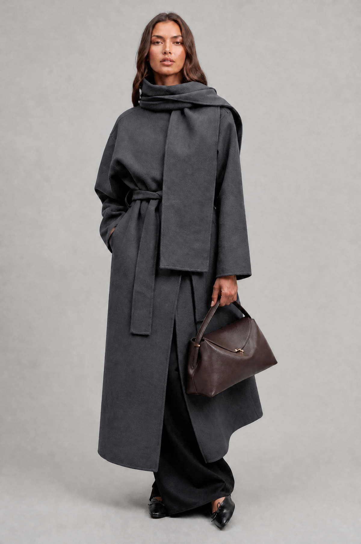 Abella Scarf Trench Coat Audrey Calvero