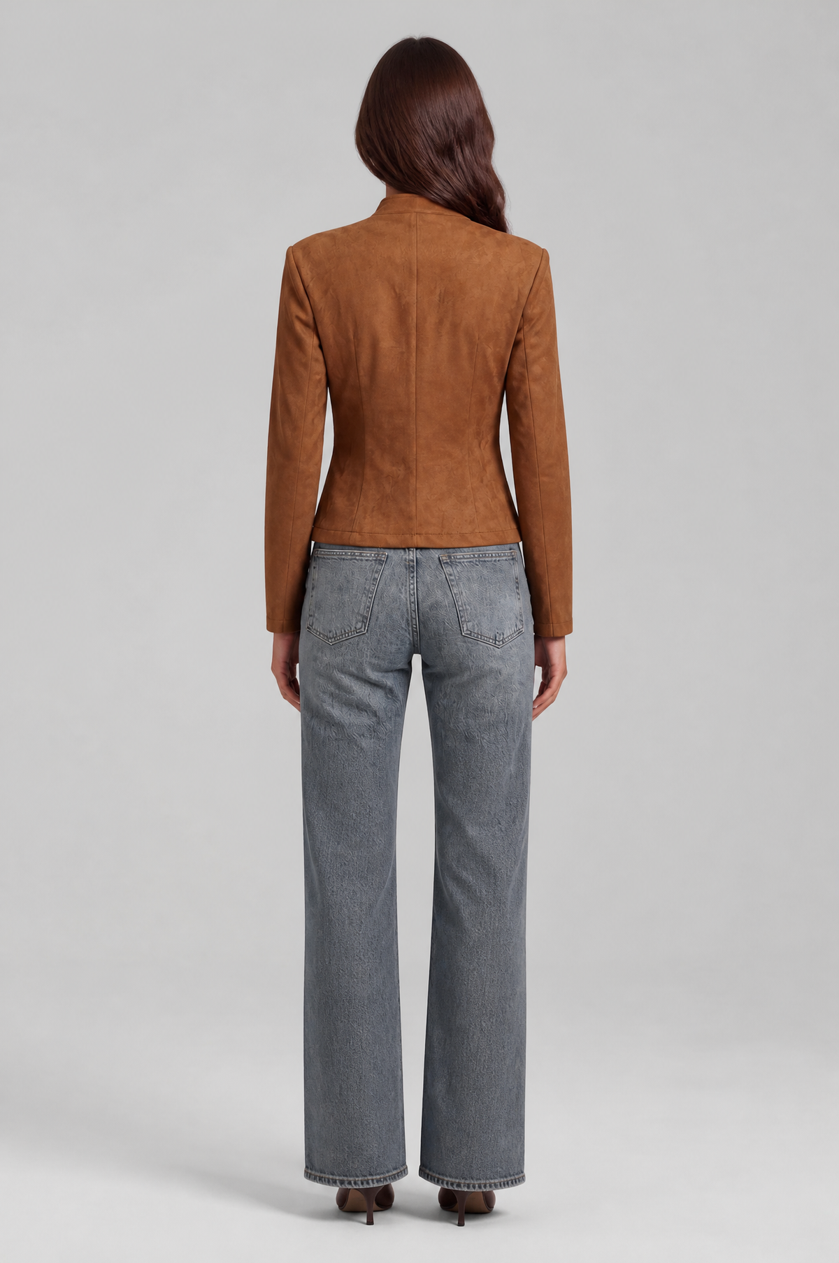 Military Button Suede Jacket Audrey Calvero