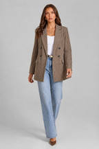 Houndstooth Double Breasted Blazer Audrey Calvero