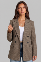 Houndstooth Double Breasted Blazer Audrey Calvero