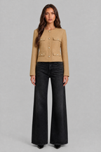 Collarless Cropped Jacket Audrey Calvero