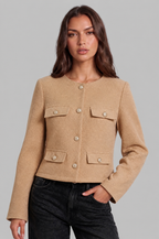 Collarless Cropped Jacket Audrey Calvero