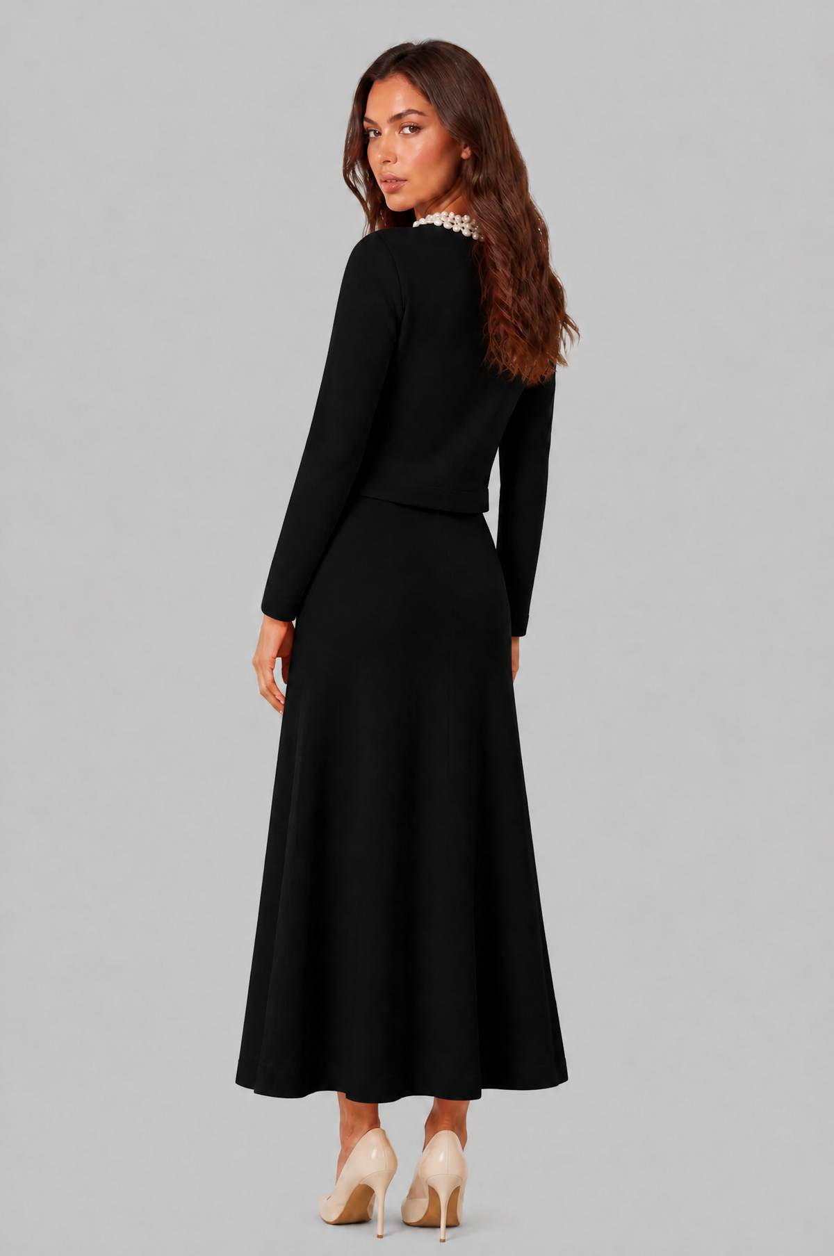 Pearl Collar Midi Co Ord Set Audrey Calvero