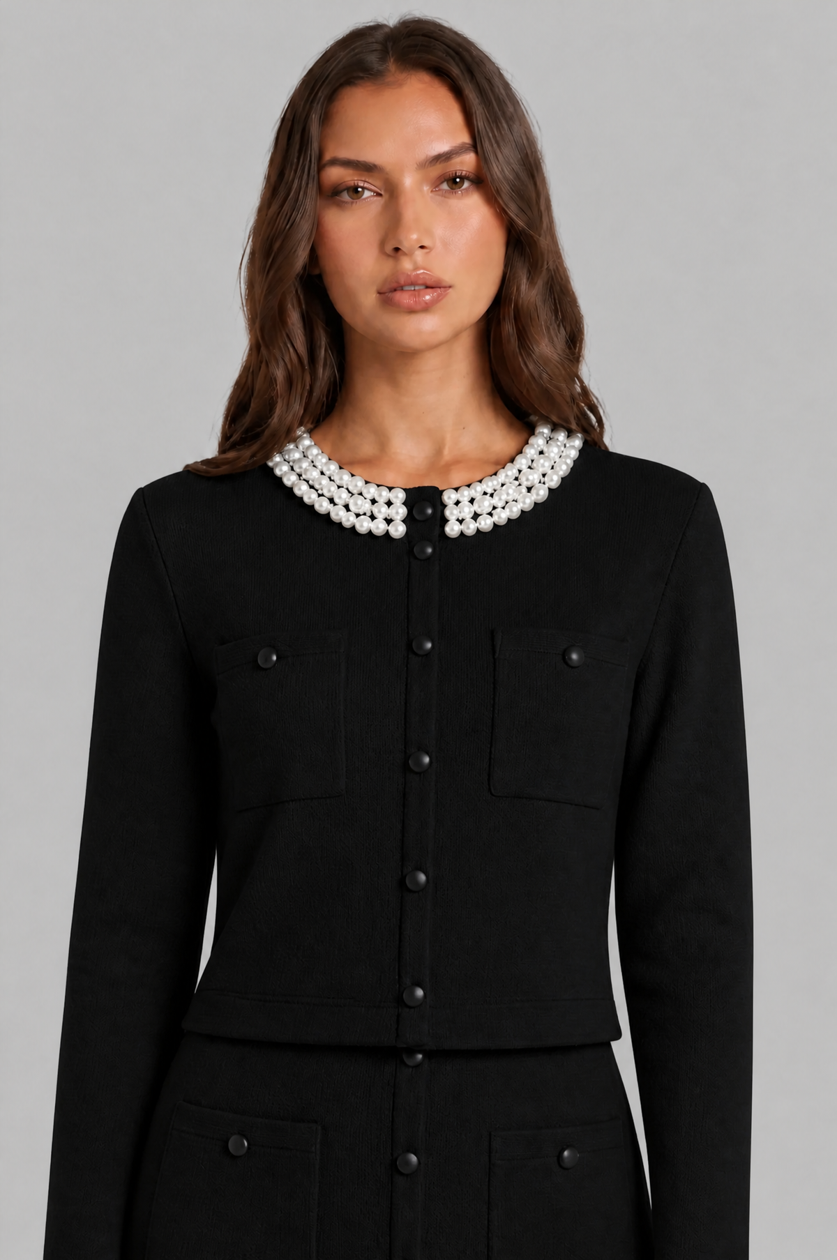 Pearl Collar Midi Co Ord Set Audrey Calvero