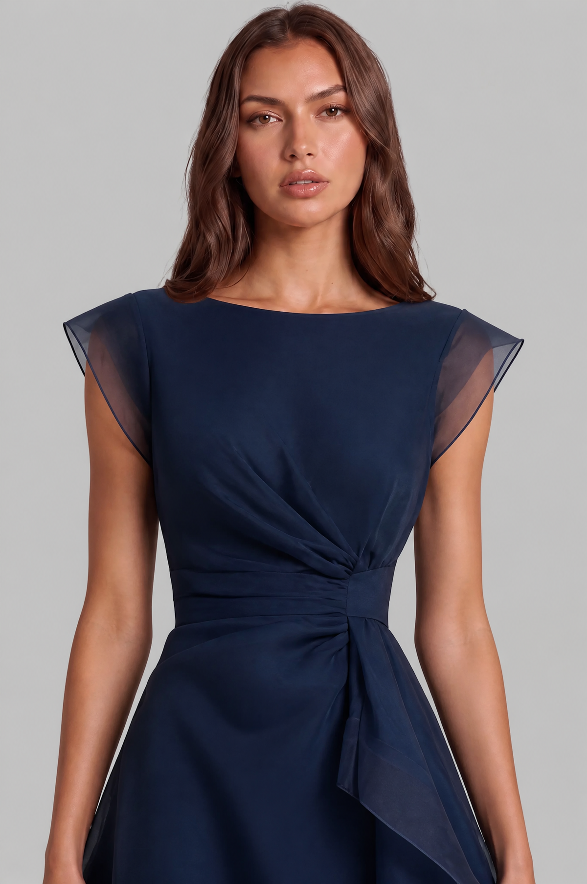 Layered Ruffle Wedding Guest Dress Women Midi Audrey Calvero