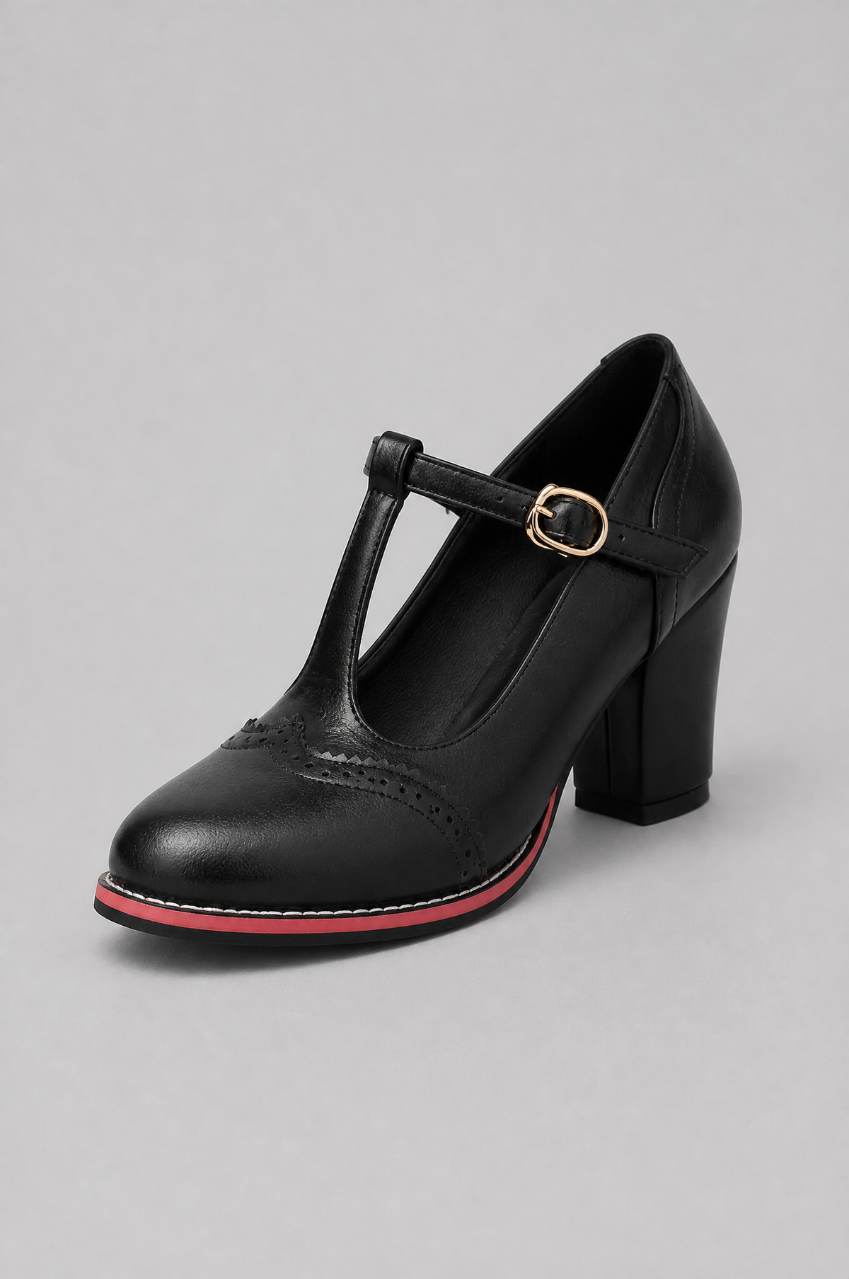 T Bar Mary Jane Shoes Women Block Heel Noor Laurent