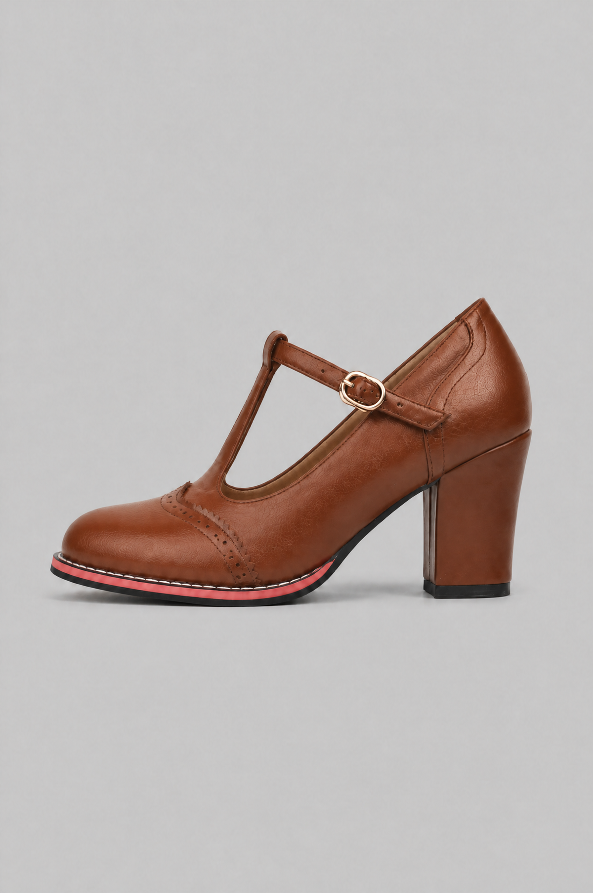 T Bar Mary Jane Shoes Women Block Heel Noor Laurent