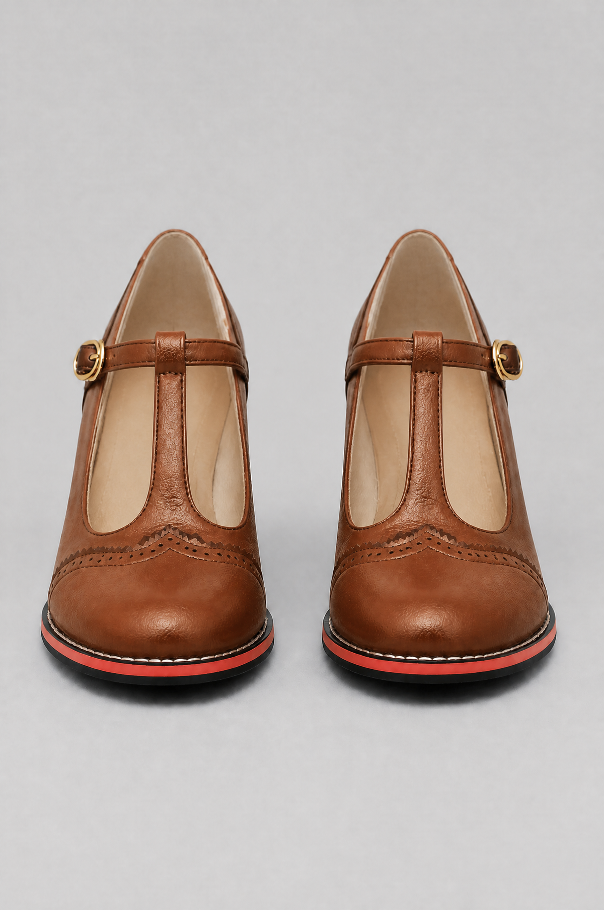 T Bar Mary Jane Shoes Women Block Heel Noor Laurent