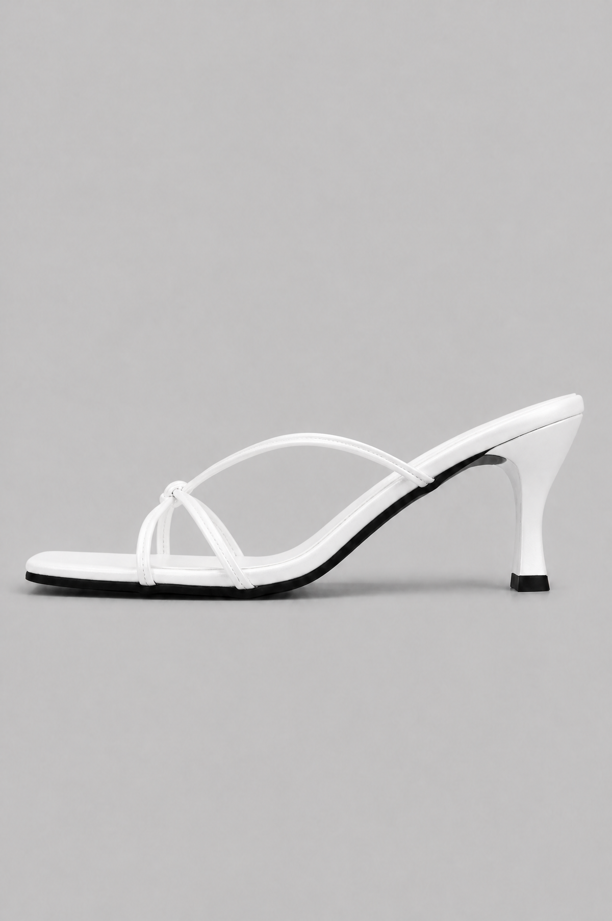 Strappy Knot Heeled Mules Women Square Toe Noor Laurent