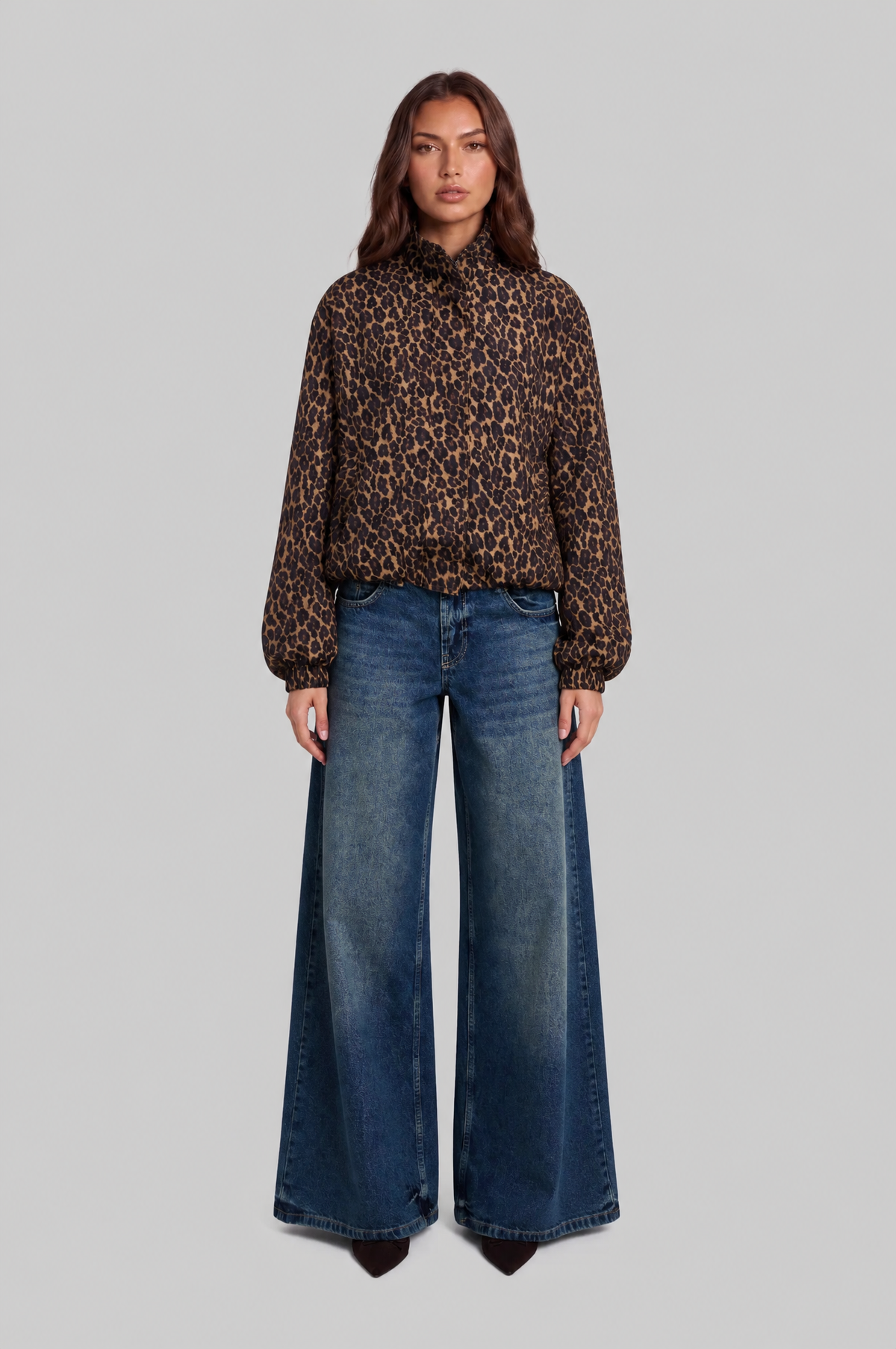 Leopard Print Padded Bomber Jacket Women Audrey Calvero
