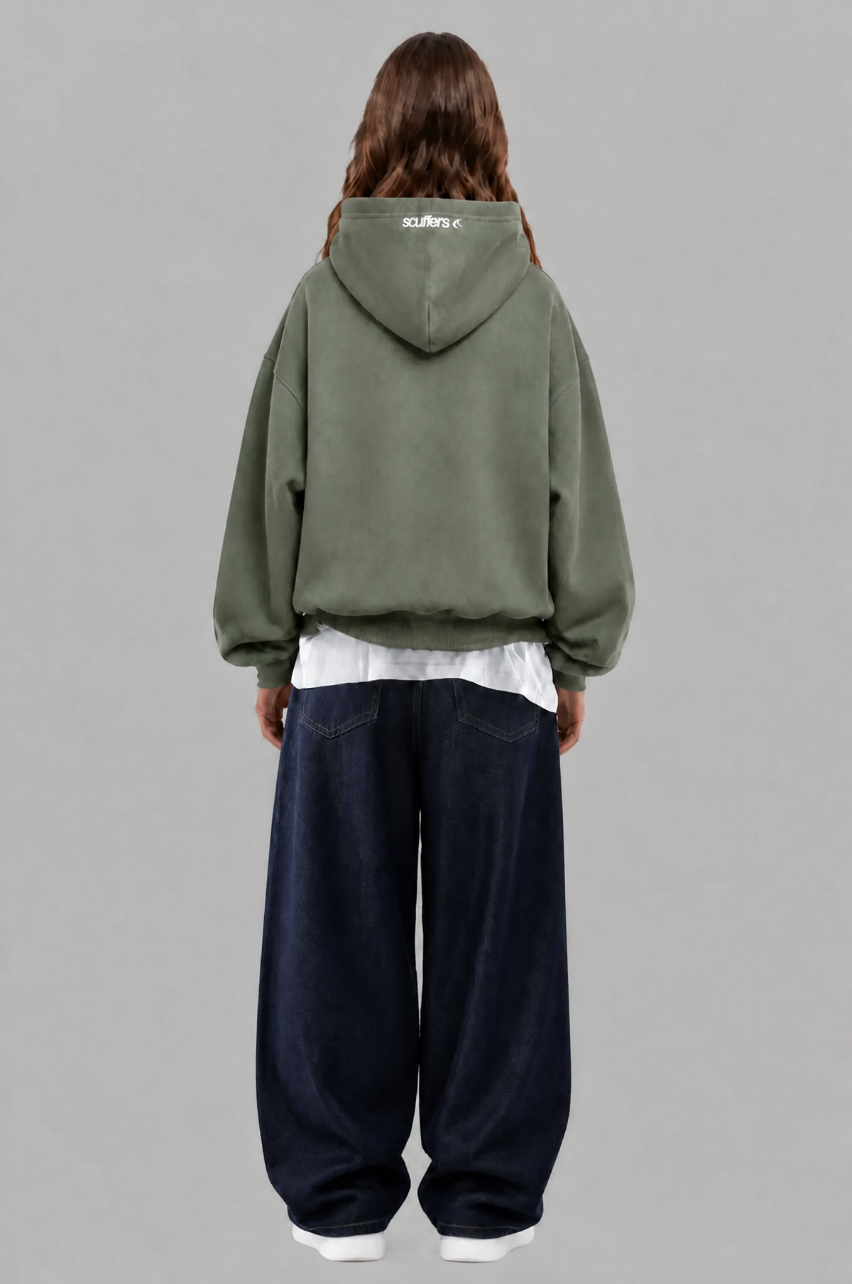 Oversized Leopard Print Logo Pullover Hoodie Audrey Calvero