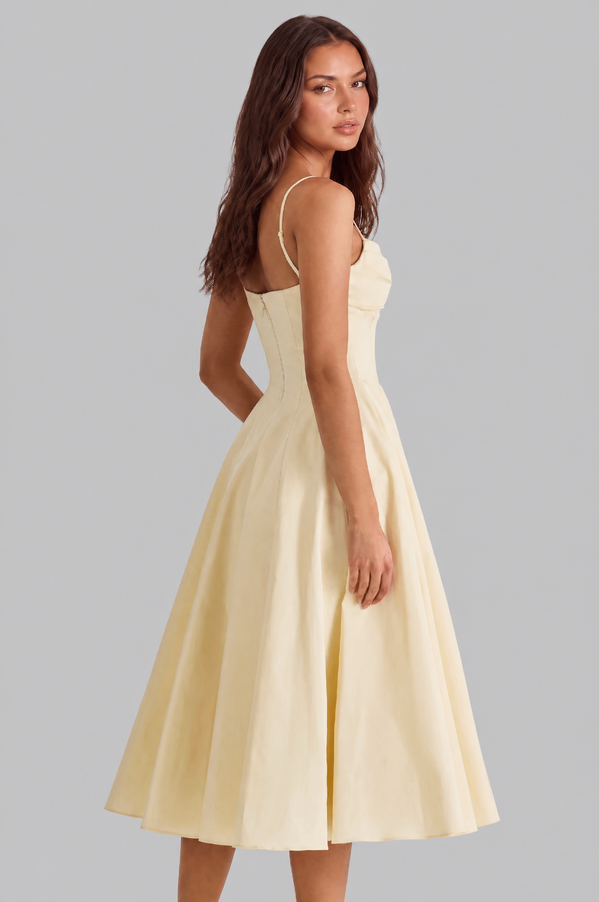 Sweetheart Cami A Line Midi Dress Audrey Calvero