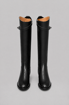 Knee High Riding Boots with Turn Lock Strap Noor Laurent