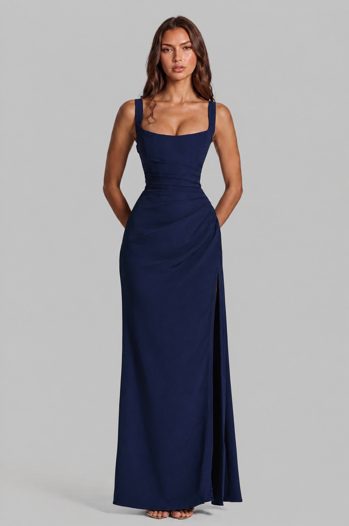Corset Maxi Dress with Lace Up Back Audrey Calvero