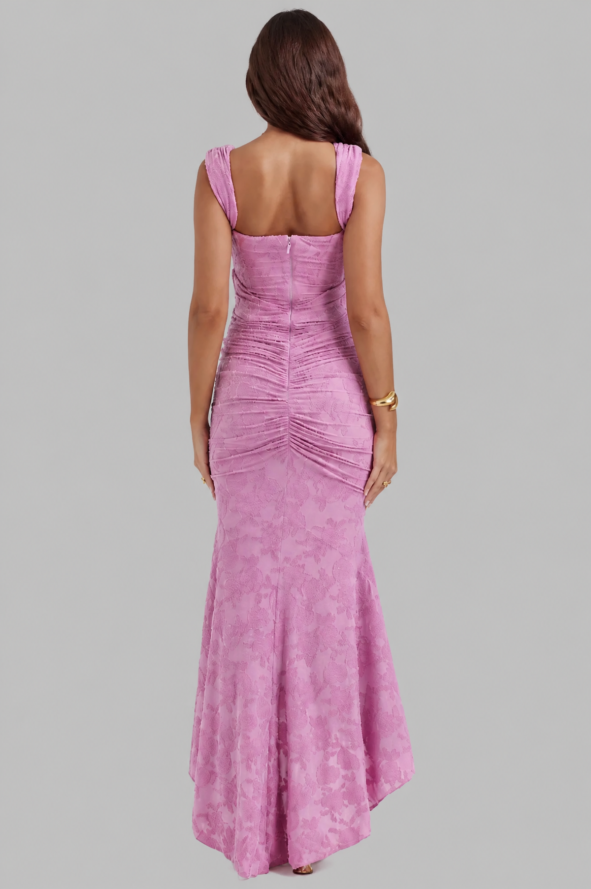Corset Midi Dress with High Low Hem Audrey Calvero