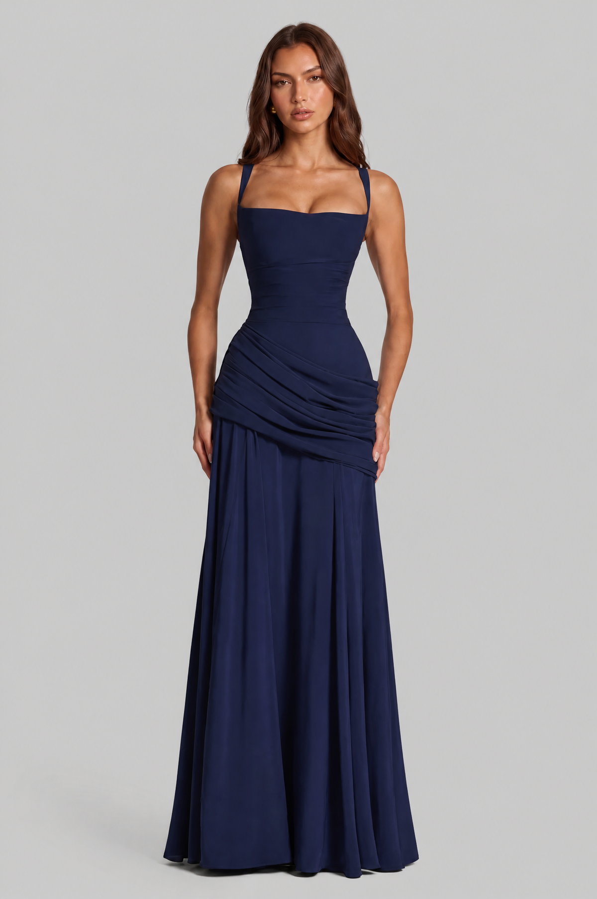 Corset Maxi Dress with Draped Hip Audrey Calvero