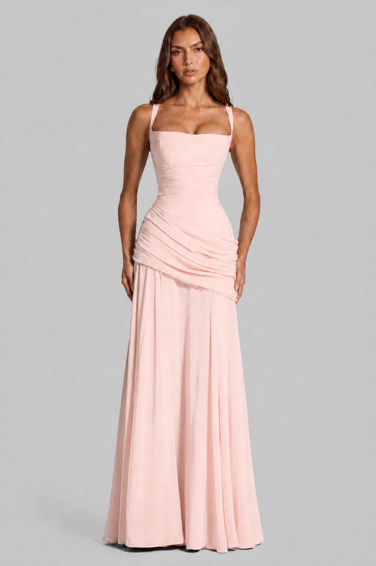 Corset Maxi Dress with Draped Hip Audrey Calvero