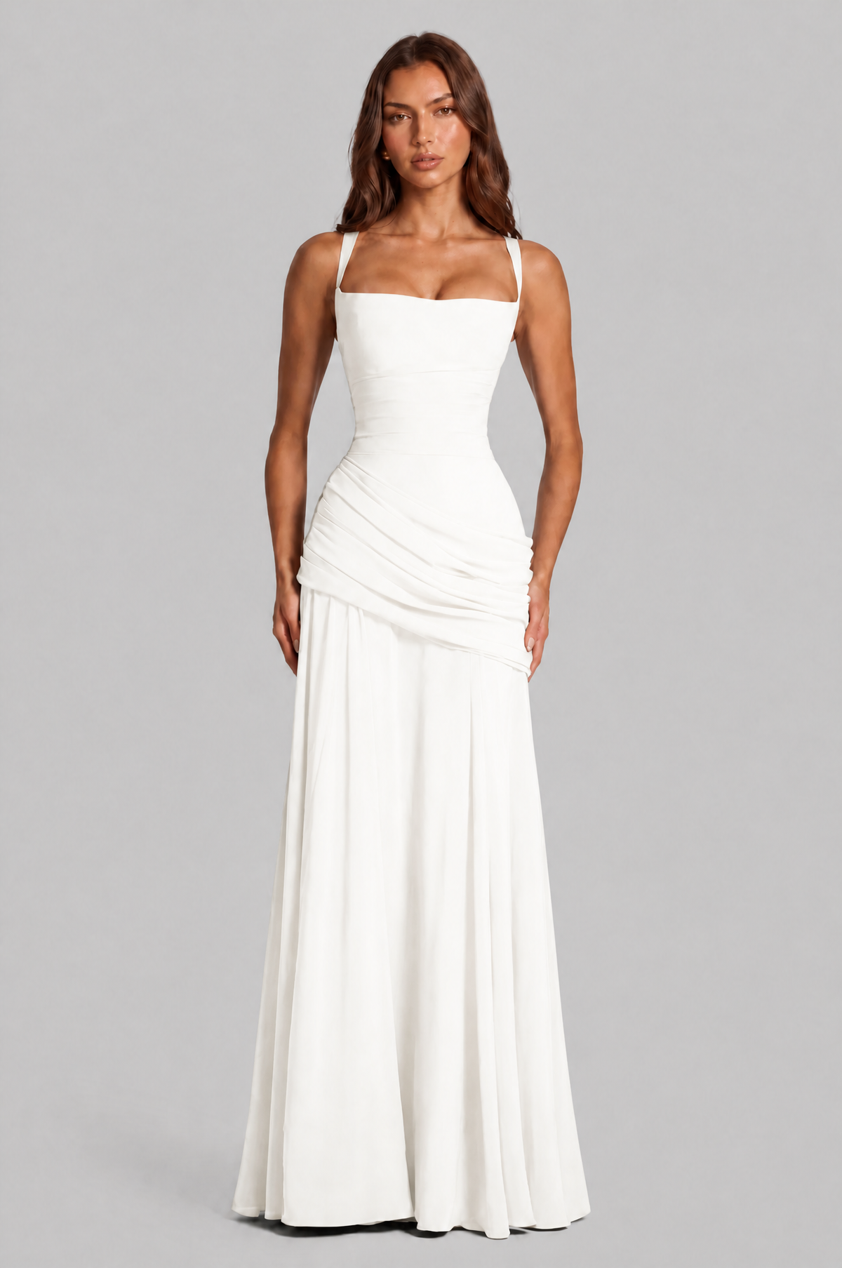 Corset Maxi Dress with Draped Hip Audrey Calvero