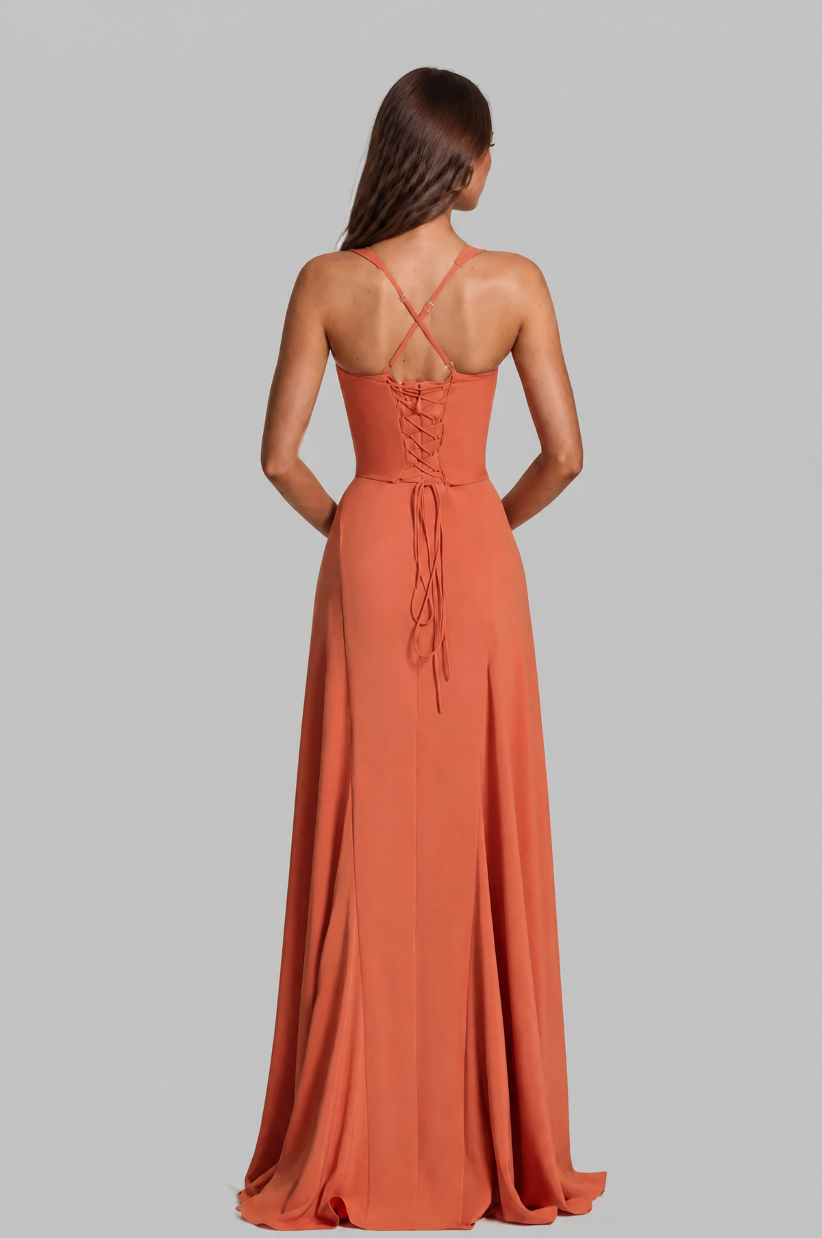 Sweetheart Maxi Dress with Lace Up Back Audrey Calvero