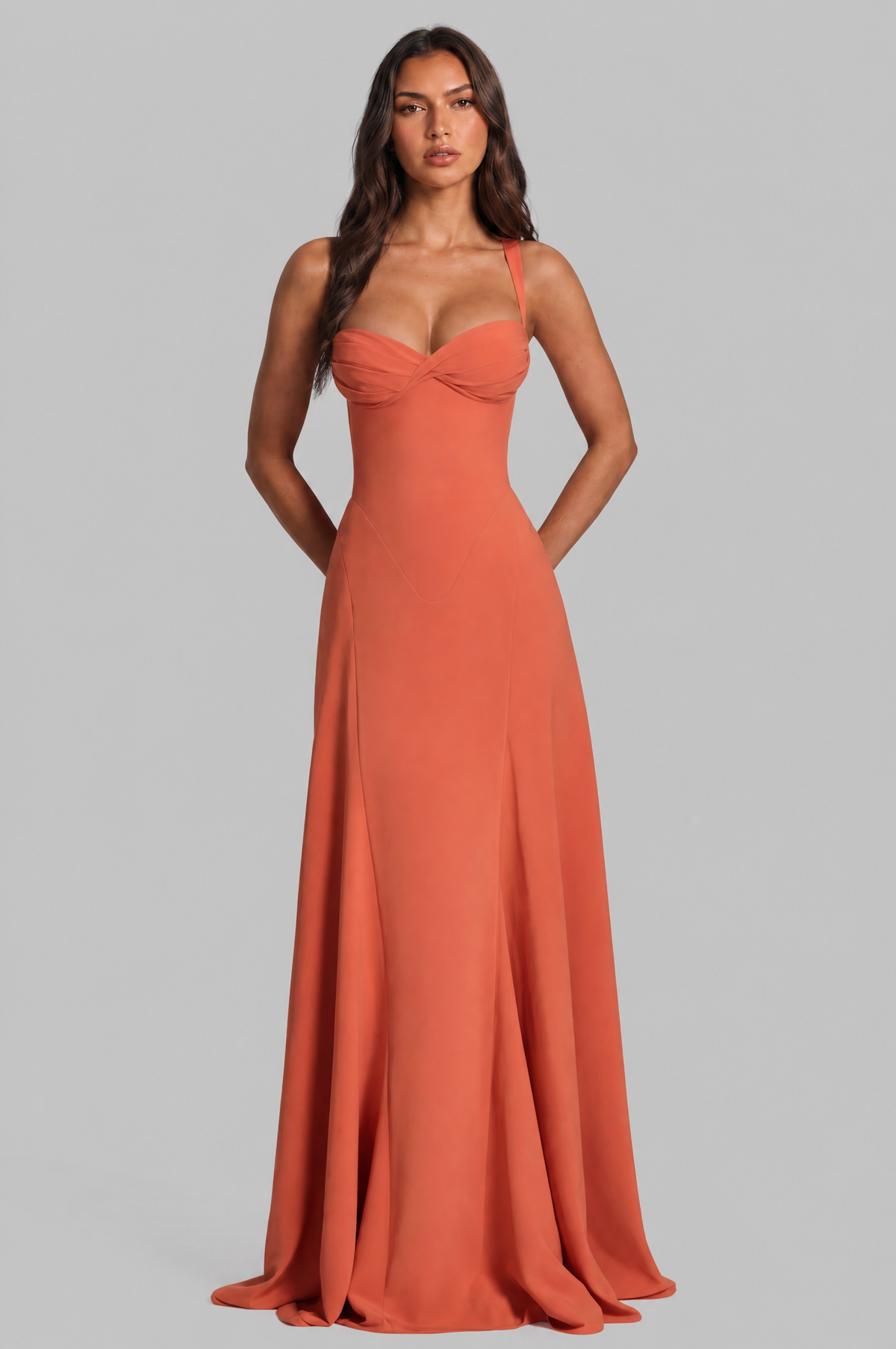 Sweetheart Maxi Dress with Lace Up Back Audrey Calvero