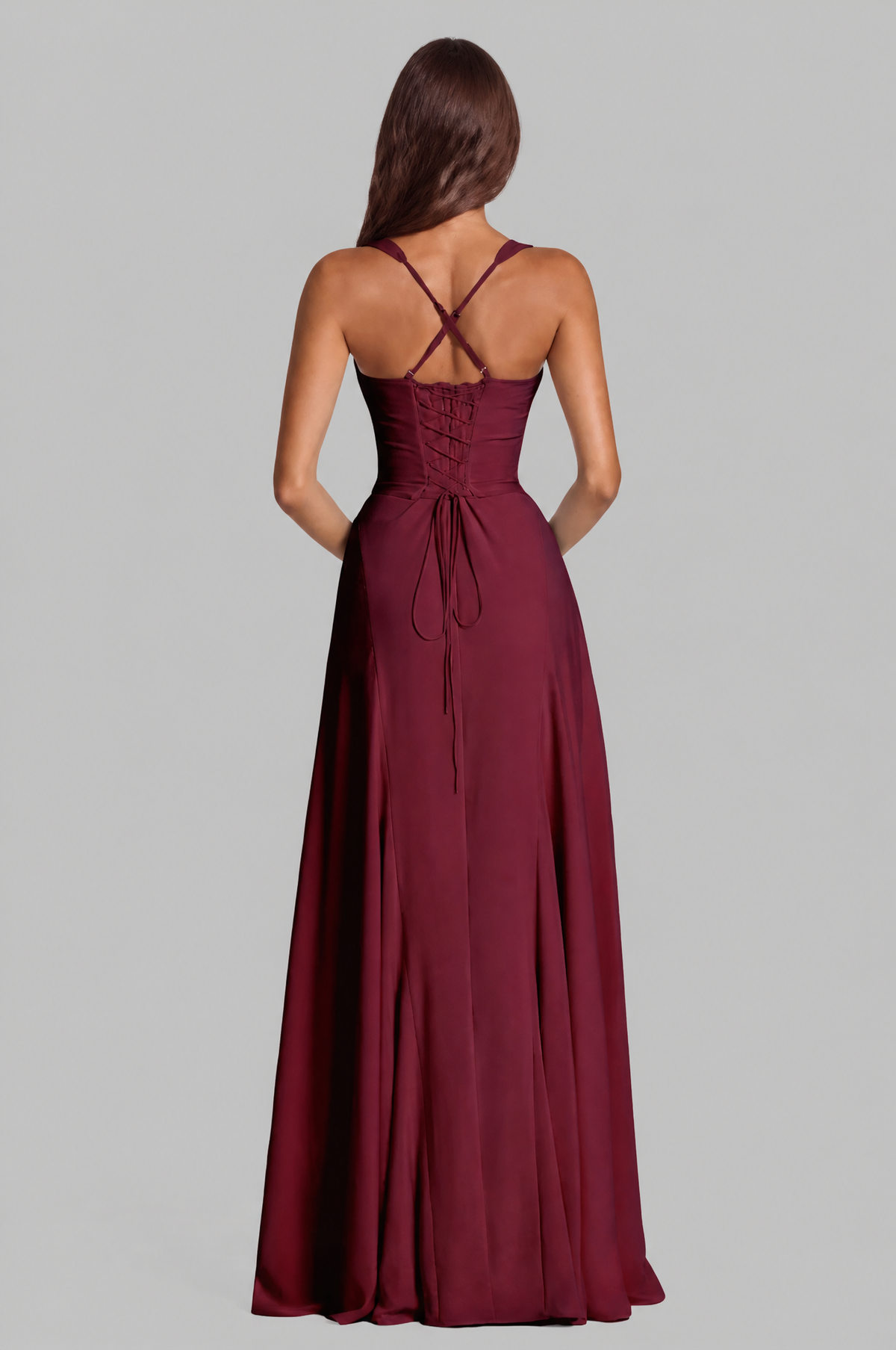 Sweetheart Maxi Dress with Lace Up Back Audrey Calvero