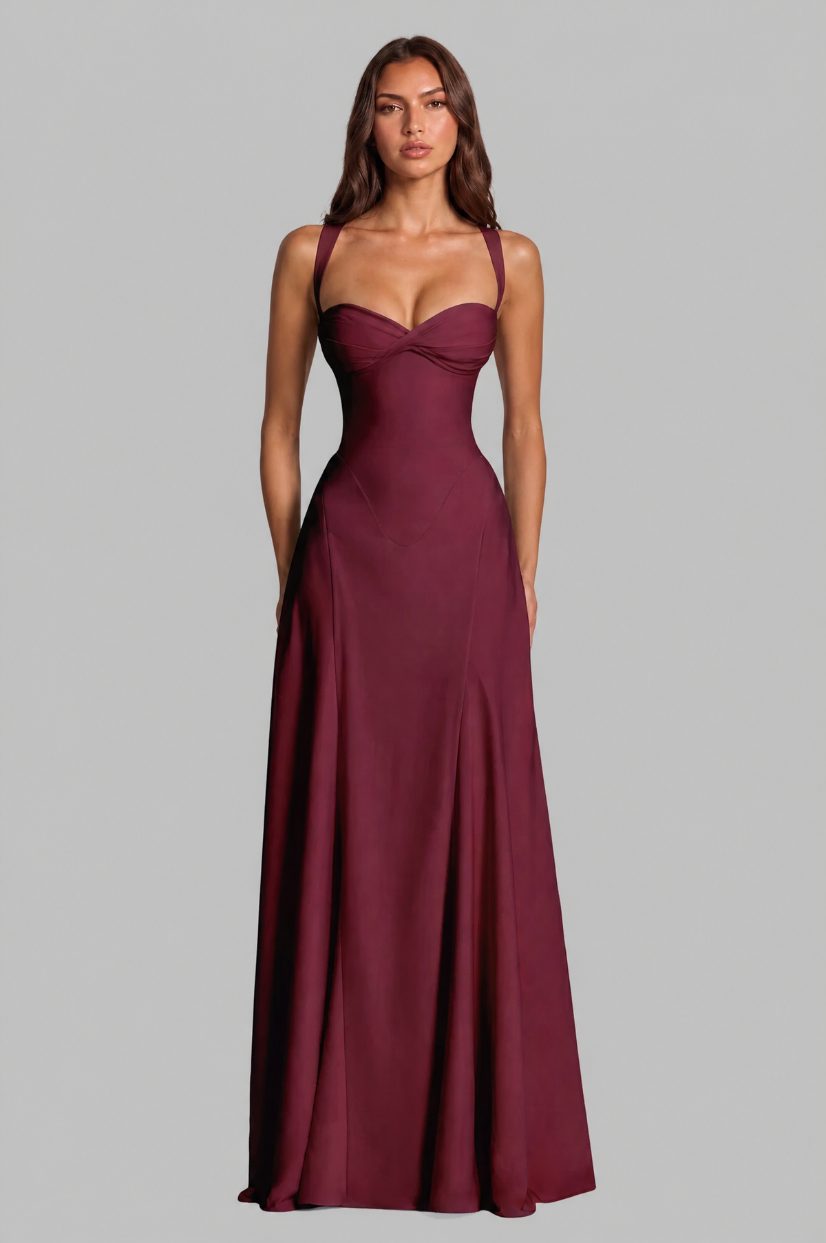 Sweetheart Maxi Dress with Lace Up Back Audrey Calvero