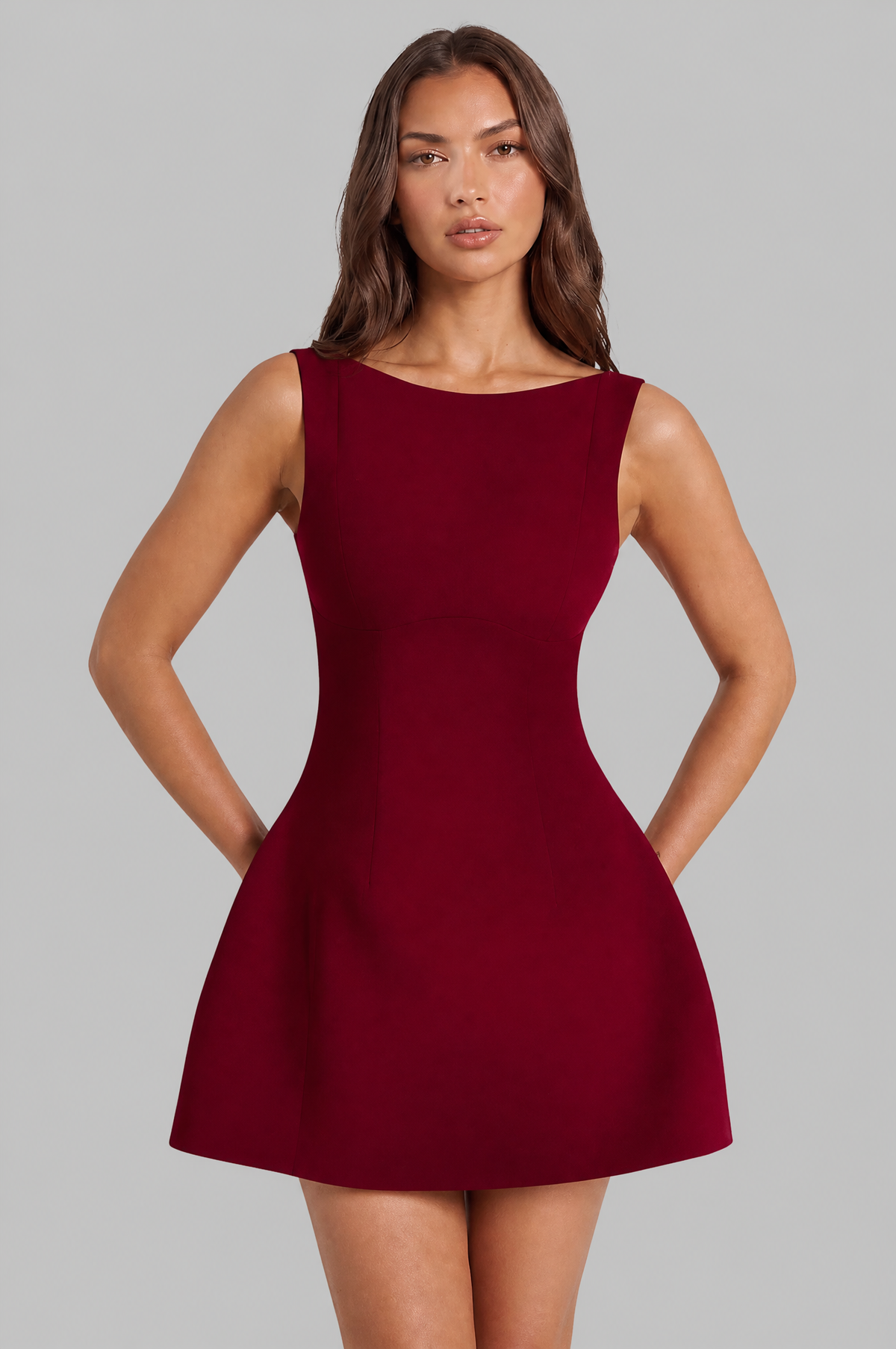 A Line Mini Dress with Open Back Noor Laurent