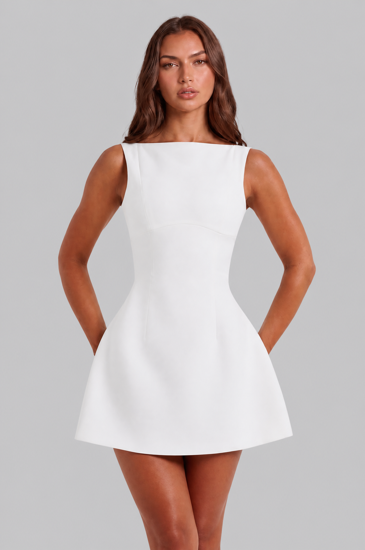 A Line Mini Dress with Open Back Noor Laurent