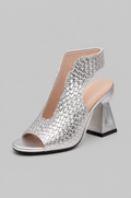 Woven Peep Toe Slingback Heels Noor Laurent