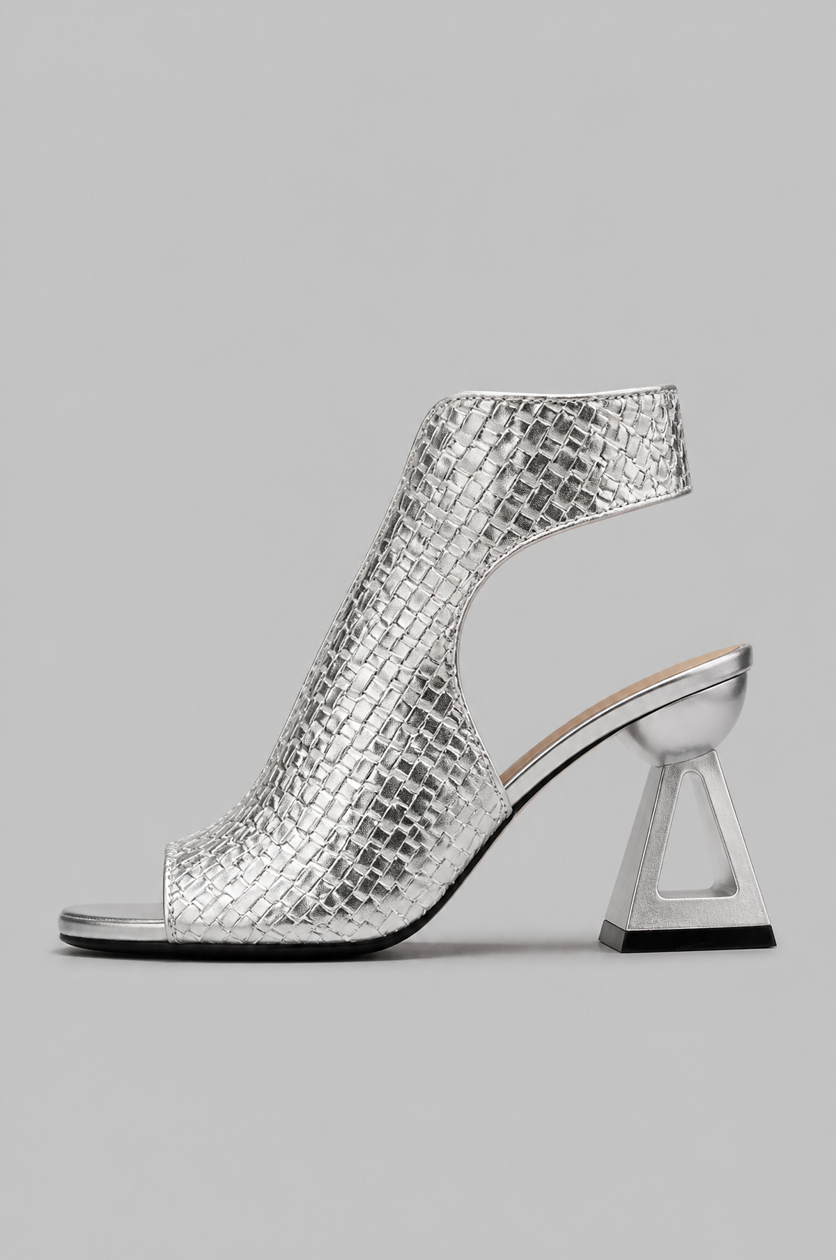 Woven Peep Toe Slingback Heels Noor Laurent
