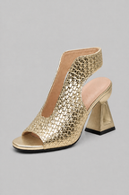 Woven Peep Toe Slingback Heels Noor Laurent