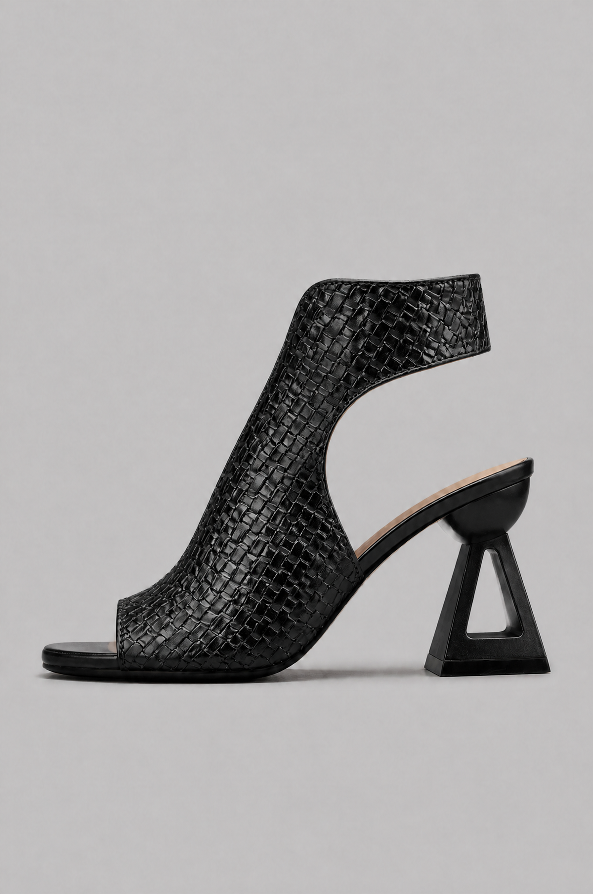Woven Peep Toe Slingback Heels Noor Laurent